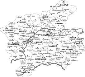 miniatura mapki Diecezji Łomżyńskiej